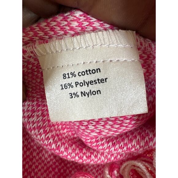 Sara Campbell Pink & White Tweed Shirt Size Small Blend Fringe Loop Trim - Picture 6 of 8